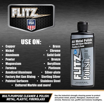 Flitz Multi-Purpose Liquid Metal Polish (3.04oz)