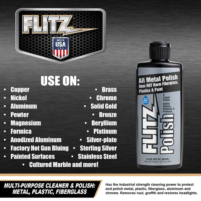Flitz Multi-Purpose Liquid Metal Polish (3.04oz)