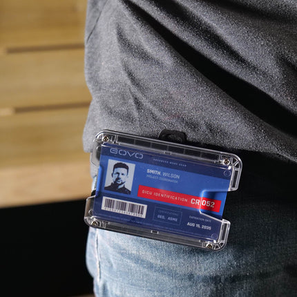GOVO T6X Titanium Badge Holder & Wallet (Horizontal Clip)