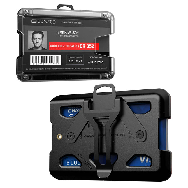 GOVO T6X Titanium Badge Holder & Wallet (Horizontal Clip)