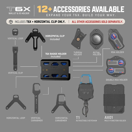 GOVO T6X Titanium Badge Holder & Wallet (Horizontal Clip)