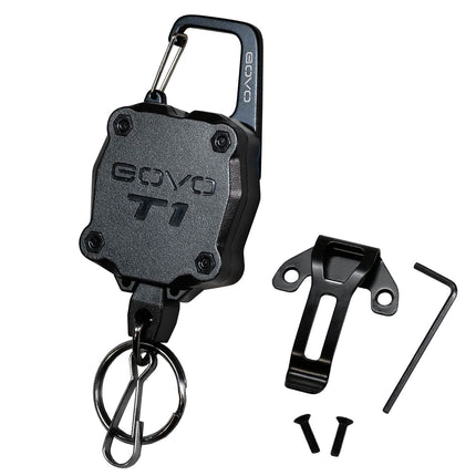 GOVO T1 Heavy-Duty Retractable Badge Reel & Keychain