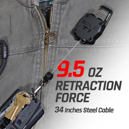 GOVO T1 Heavy-Duty Retractable Badge Reel & Keychain