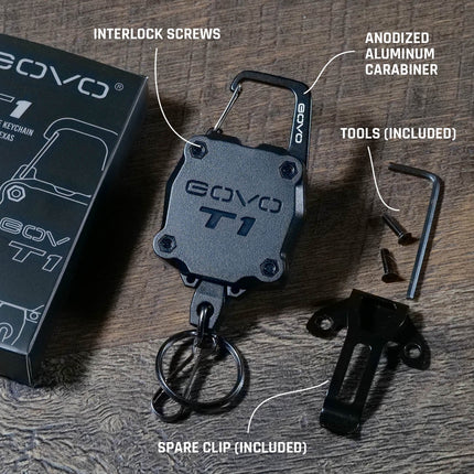 GOVO T1 Heavy-Duty Retractable Badge Reel & Keychain