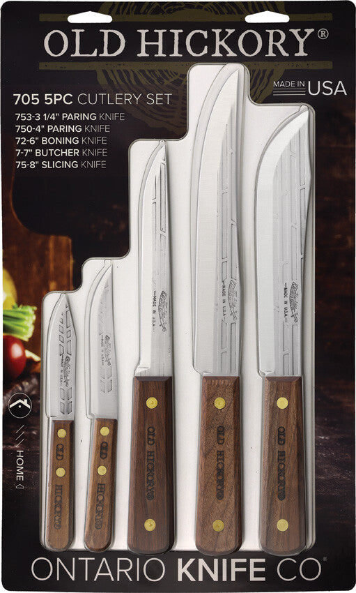 Ontario Knife Company Old Hickory 5-Piece Kitchen Knife Set