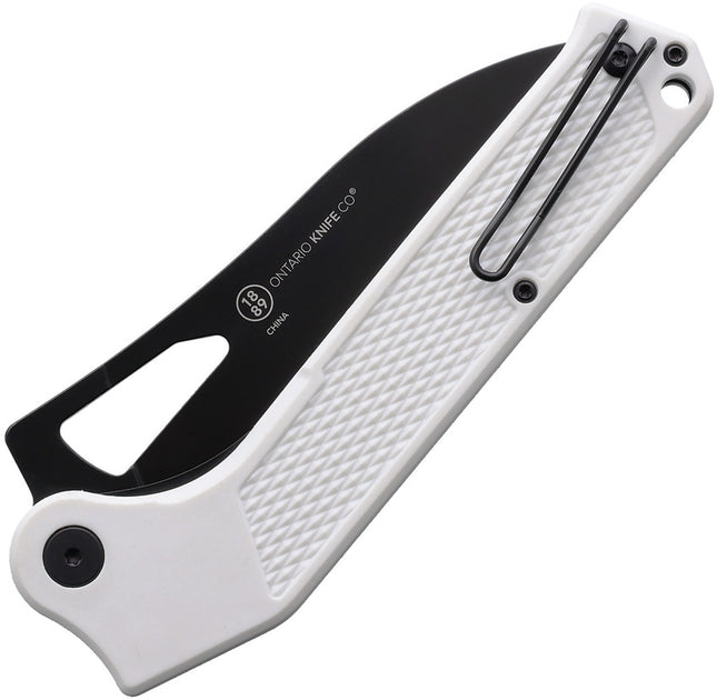Ontario Knife Company Camp Plus EDC Liner Lock Folding Knife - White
