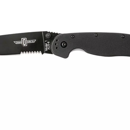 Ontario Knife Company RAT-1 Serrated Folding Knife - Black