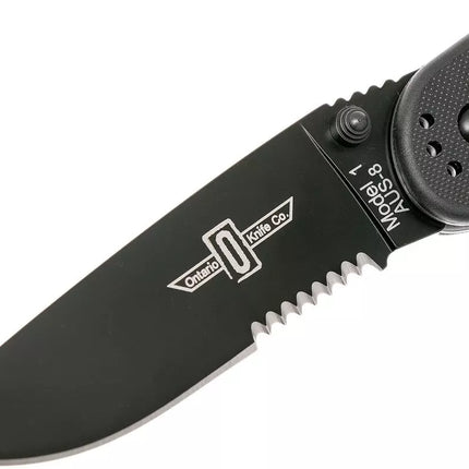 Ontario Knife Company RAT-1 Serrated Folding Knife - Black