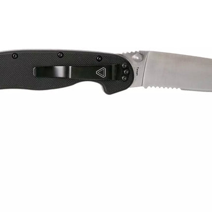 Ontario Knife Company RAT-1 Satin Serrated Folding Knife - Black