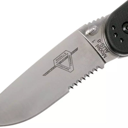 Ontario Knife Company RAT-1 Satin Serrated Folding Knife - Black