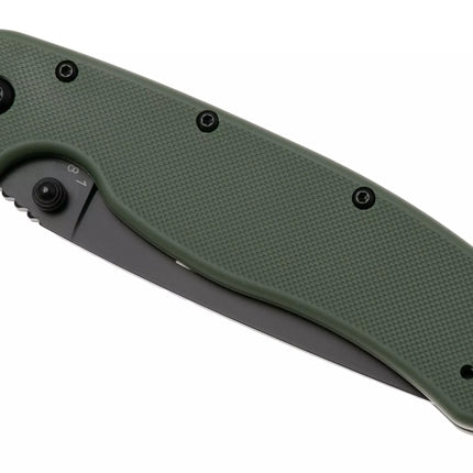 Ontario Knife Company RAT-1  Serrated Folding Knife - Green - Black Blade
