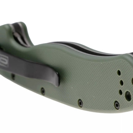 Ontario Knife Company RAT-1 Satin Partially Serrated Folding Knife - Green