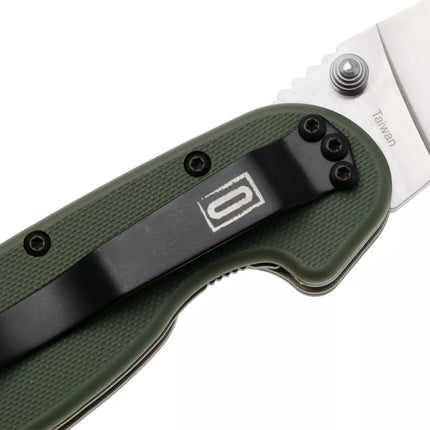 Ontario Knife Company RAT-1 Satin Partially Serrated Folding Knife - Green