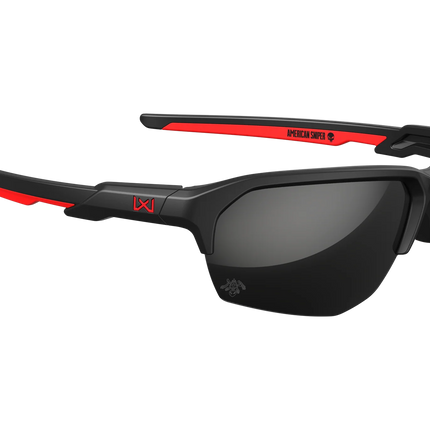Wiley X Jakl American Sniper (Signature Series) - 3 Lens (Smoke Grey) | Matte Black + Red Frame