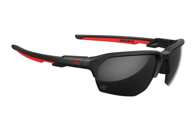 Wiley X Jakl American Sniper (Signature Series) - 3 Lens (Smoke Grey) | Matte Black + Red Frame