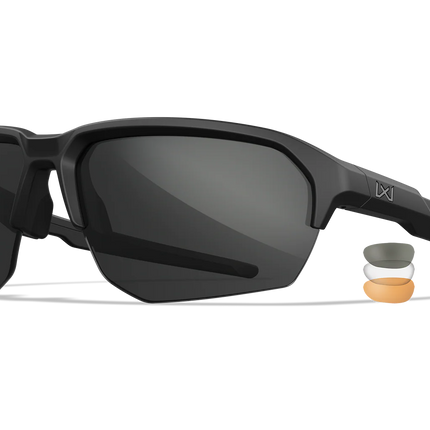 Wiley X Jakl - 3 Lens (Smoke Grey + Clear + Orange)) | Matte Black Frame