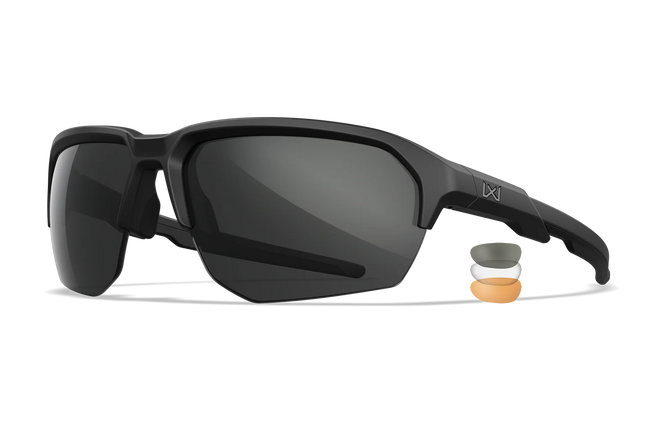 Wiley X Jakl - 3 Lens (Smoke Grey + Clear + Orange)) | Matte Black Frame