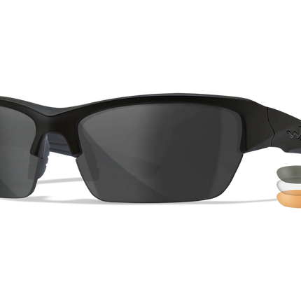 Wiley X Valor - 3 Lens (Smoke Grey + Clear + Orange) | Matte Black Frame
