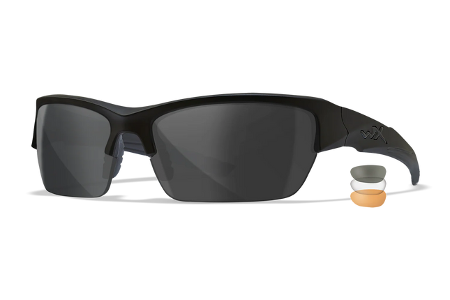Wiley X Valor - 3 Lens (Smoke Grey + Clear + Orange) | Matte Black Frame