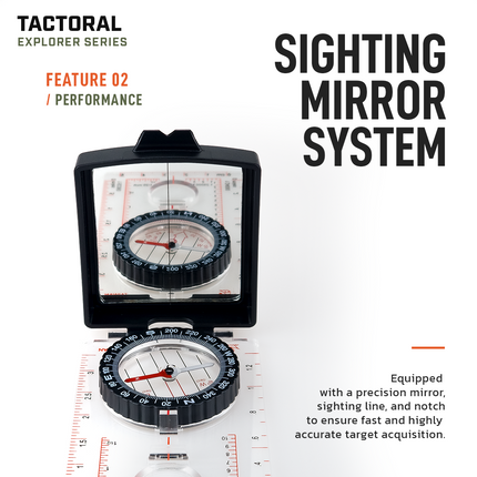 Tactoral Map Compass - Sighting Mirror Baseplate Compass