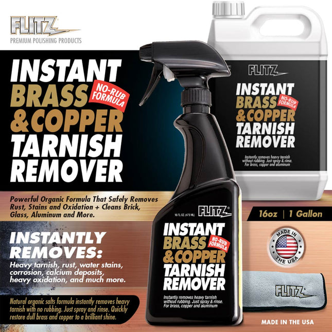 Flitz Instant Brass & Copper Tarnish Remover (16oz)